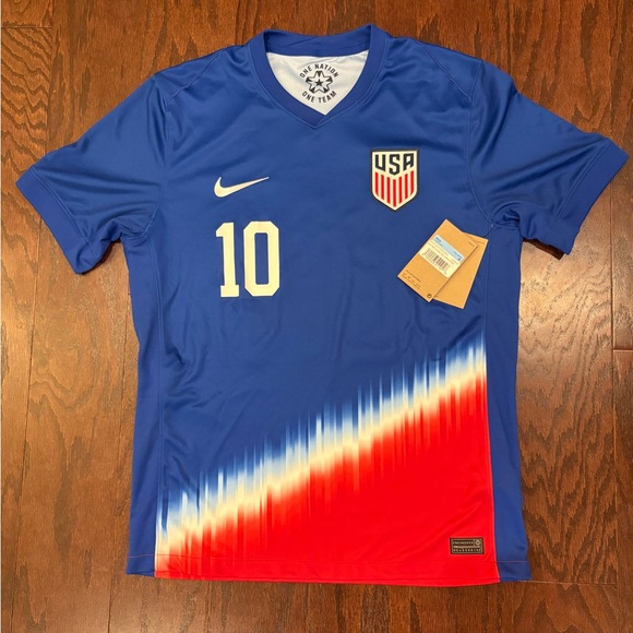 Nike USA Soccer Jersey Pulisic #10 Men's Medium 2024 Away Shirt Blue Red USMNT - Picture 1 of 9
